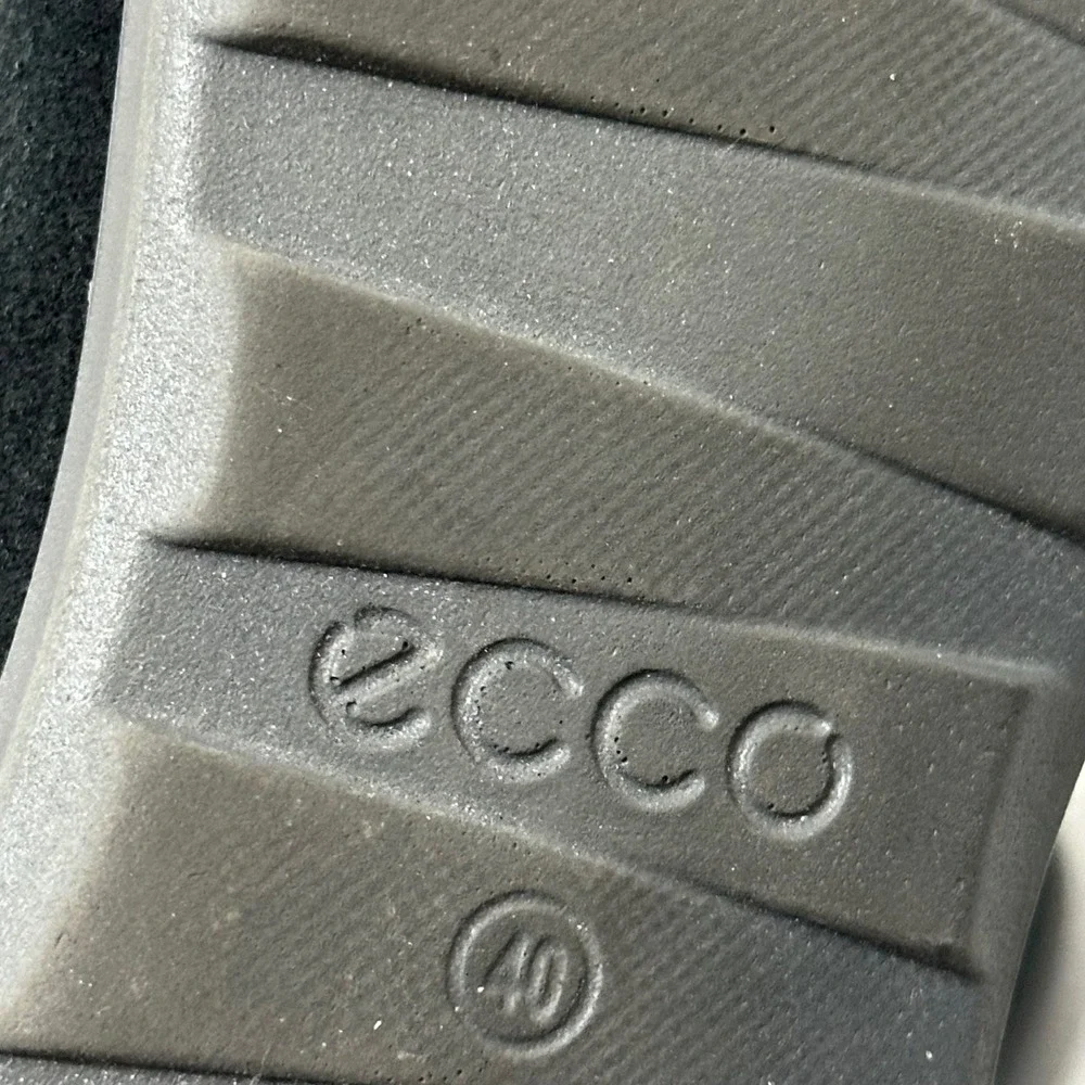 Ecco Cayla Loafers Women 40 US 9-9.5 Black Leather Suede Slip On Comfort Shoes
